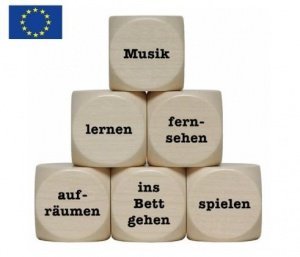 "Kinder, was tun?" Holzwürfel