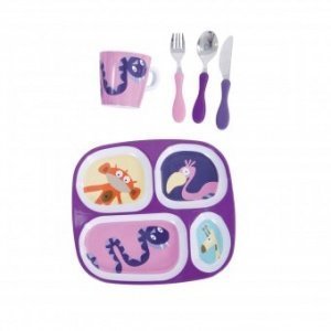 Kindertasse Tiere lila