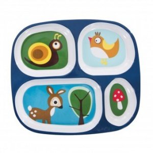 Kinderteller Wald blau