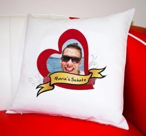 Kissen *Ersatz für Schatz* mit Foto im H