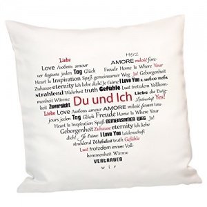 Kissen Herz aus Worten
