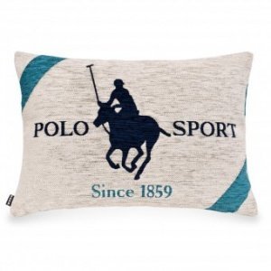 Kissen Polo Reiter blau/türkis 65x45cm
