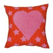 Kissen Sterne orange mit Herz mit Bio-Fü