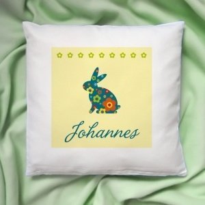 Kissen mit Hase und Name (Motiv 189)
