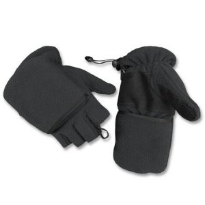 Klapphandschuhe Fleece schwarz