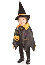 Kleine Hexe Kinderkostüm-Set schwarz-ora