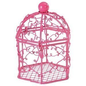 Kleine Voliere aus Metall, fuchsia, 2 St