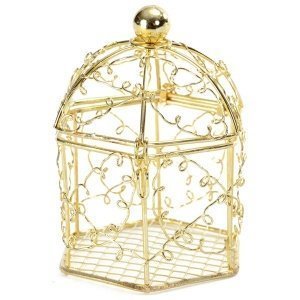 Kleine Voliere aus Metall, gold, 2 St.