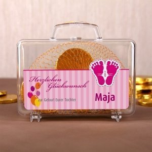 Kleiner Geldkoffer zur Geburt einer Toch