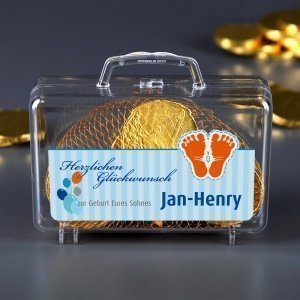 Kleiner Geldkoffer zur Geburt eines Sohn