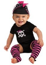 Kleiner Pirat Babykostüm schwarz-pink