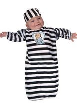 Kleiner Sträfling Babykostüm schwarz-wei