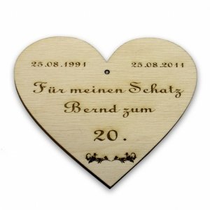 Kleines Herz aus Holz *Jahrestag*