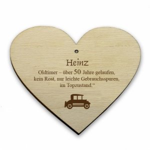 Kleines Herz aus Holz *Oldtimer*