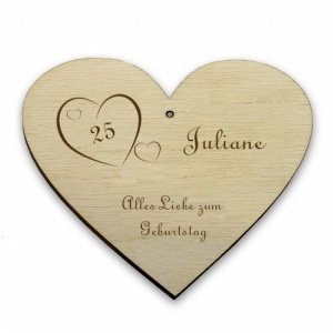 Kleines Herz aus Holz *Zum Geburtstag*