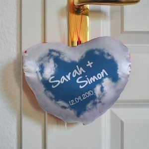 Kleines Herzkissen *Himmel* mit Namen un