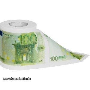 Klopapier mit 100 Euro Banknoten