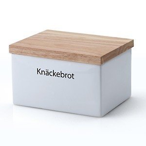 Knäckebrot-Box aus Keramik mit Holzdecke