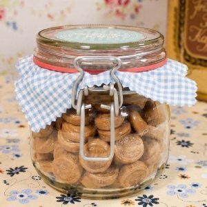 Knuspermünzen Bonbonglas