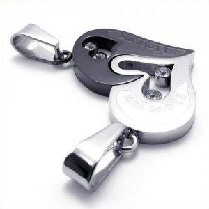 KONOV Freundschaftsketten Herz Edelstahl