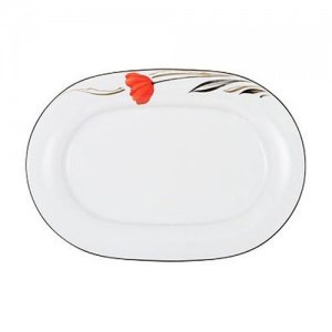 Königlich Tettau Jade Papavero Platte Ov