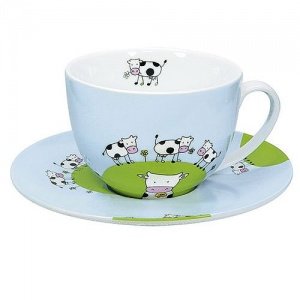 Könitz Tiere Café au Lait mit Untertasse