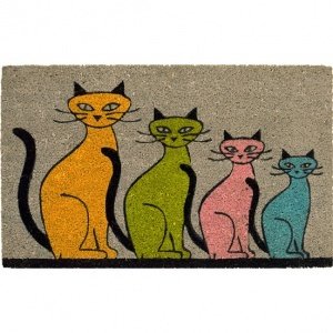 Kokosfußmatte "Cats Family"