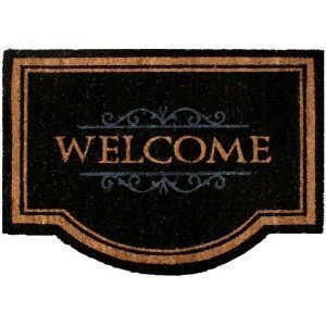 Kokosfußmatte "Welcome", schwarz