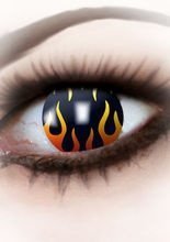 Kontaktlinsen Flammen schwarz-orange