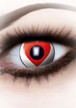 Kontaktlinsen Herz rot-weiss