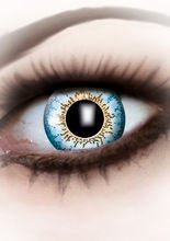 Kontaktlinsen Punkte blau-gelb