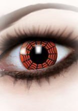 Kontaktlinsen Spinnennetz rot-schwarz