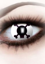 Kontaktlinsen Totenkopf schwarz-weiss