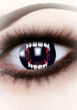 Kontaktlinsen Vampirzähne schwarz-weiss-