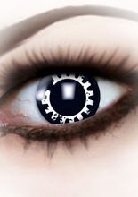 Kontaktlinsen Zahnrad schwarz-weiss