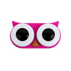 Kontaktlinsenbehälter Owl pink