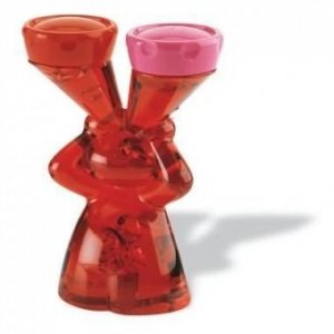 Kontaktlinsenbox Luke transparent rot