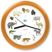 KooKoo - Kids Zoo Wanduhr, orange