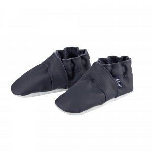 Krabbelschuh aus Leder uni mar