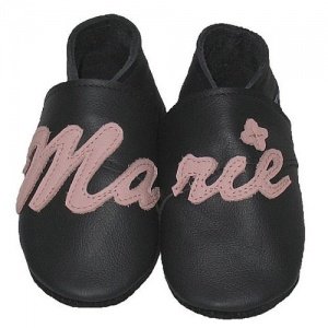 Krabbelschuhe -dunkelblau/rosa-