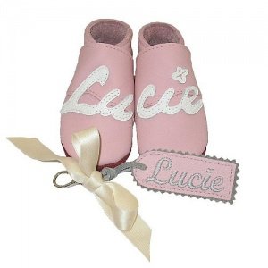 Krabbelschuhe -rosa/weiß-