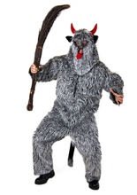 Krampus Kostüm Teufel grau