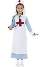 Krankenschwester Kinderkostüm blau-weiss