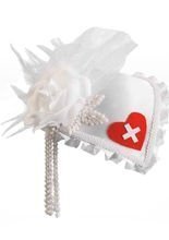 Krankenschwester Kopfschmuck weiss-rot