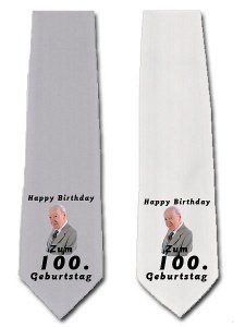 Krawatte zum 100. Geburtstag in grau mit