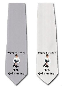 Krawatte zum 30. Geburtstag in grau o. w