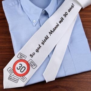 Krawatte zum 30. Geburtstag mit Wunschna