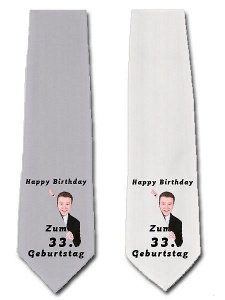 Krawatte zum 33. Geburtstag in grau o. w