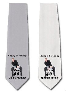 Krawatte zum 40. Geburtstag in grau o. w