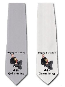 Krawatte zum 44. Geburtstag in grau o. w